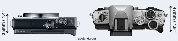 Compare M100 versus E-M10 II top