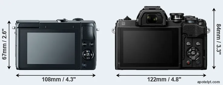 Comparison M100 or E-M10 IV rear