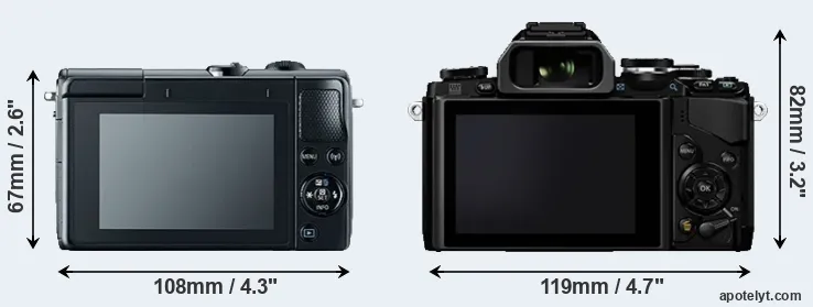 Comparison M100 or E-M10 rear