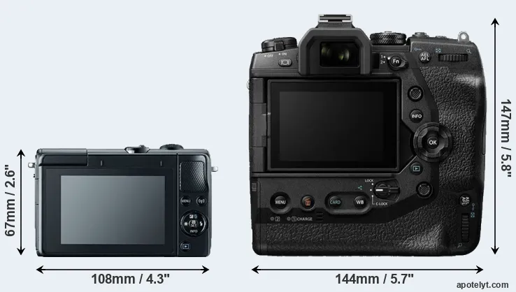 Comparison M100 or E-M1X rear