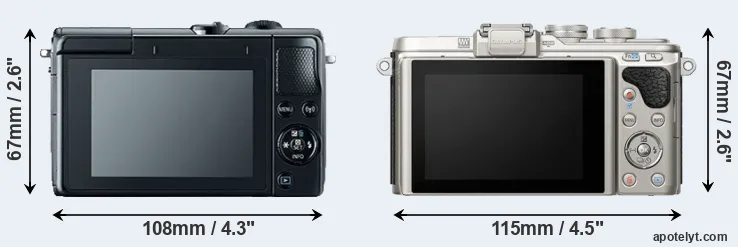 Comparison M100 or E-PL8 rear