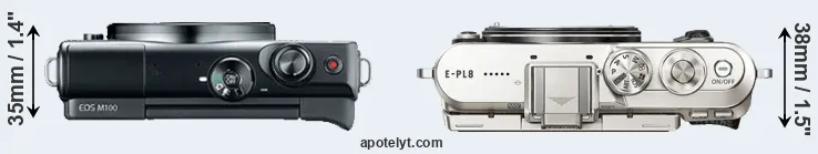 Compare M100 versus E-PL8 top