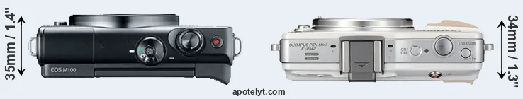 Compare M100 versus E-PM2 top