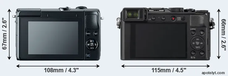 Comparison M100 or LX100 II rear