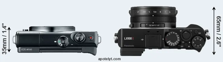Compare M100 versus LX100 II top