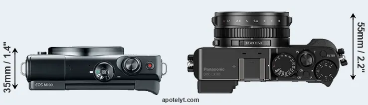 Compare M100 versus LX100 top