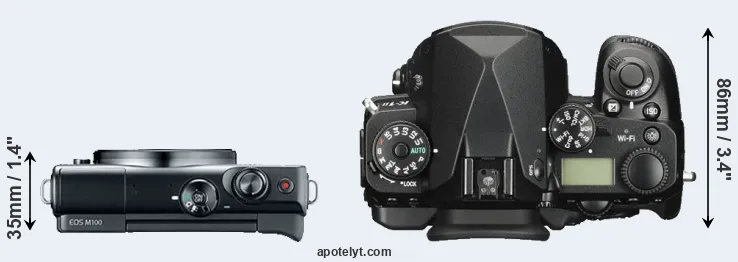Compare M100 versus K-1 II top