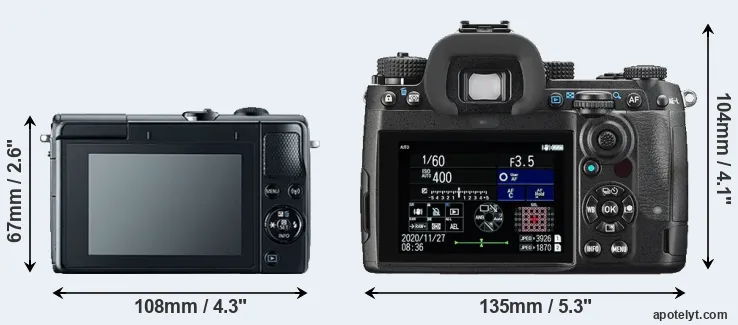 Comparison M100 or K-3 III rear