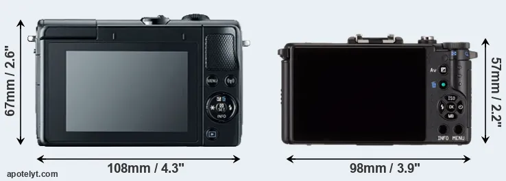 Comparison M100 or Pentax Q rear
