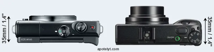 Compare M100 versus GR IIIx top
