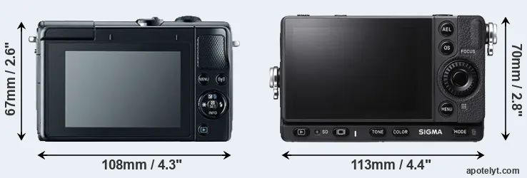 Comparison M100 or fp L rear