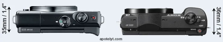 Compare M100 versus A5100 top