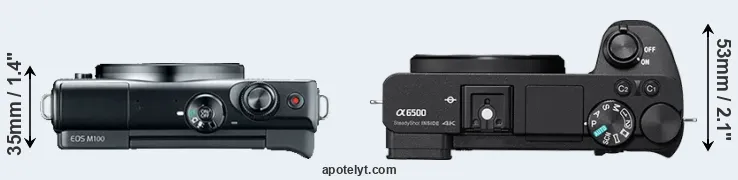 Compare M100 versus A6500 top