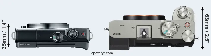 Compare M100 versus A7C R top