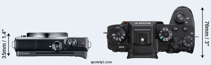 Compare M100 versus A9 II top