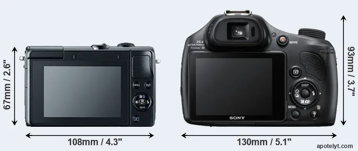 Comparison M100 or HX400V rear
