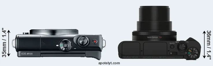 Compare M100 versus HX90V top