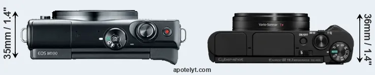 Compare M100 versus HX95 top