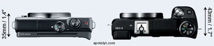 Compare M100 versus NEX-6 top