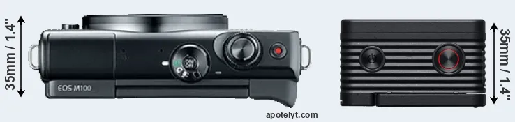 Compare M100 versus RX0 II top