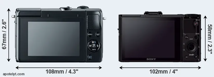 Comparison M100 or RX100 II rear