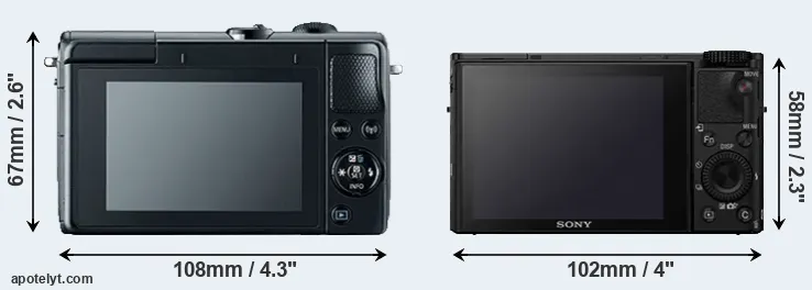 Comparison M100 or RX100 IV rear