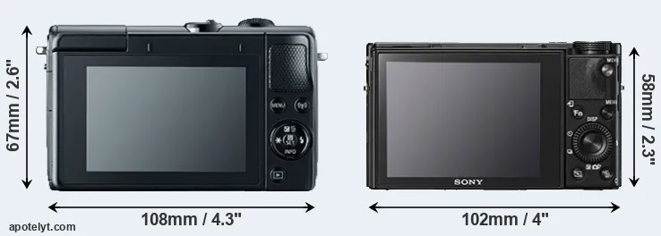 Comparison M100 or RX100 V rear