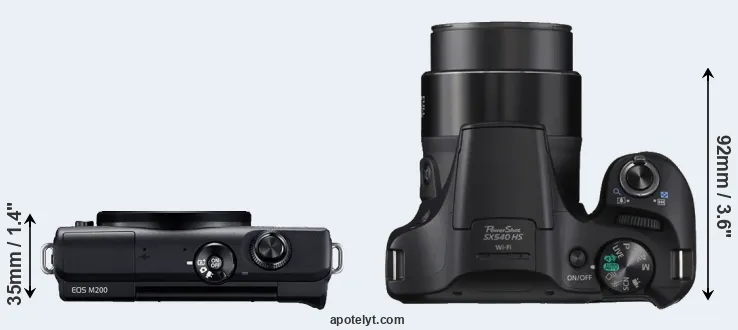 Compare M200 versus SX540 top