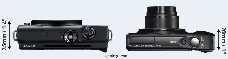Compare M200 versus SX600 top
