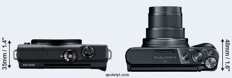 Compare M200 versus SX740 top
