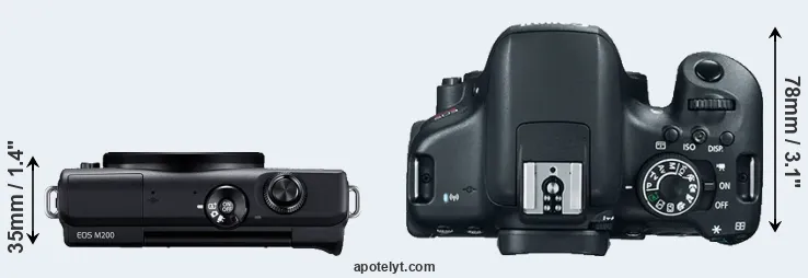 Compare M200 versus T6i top