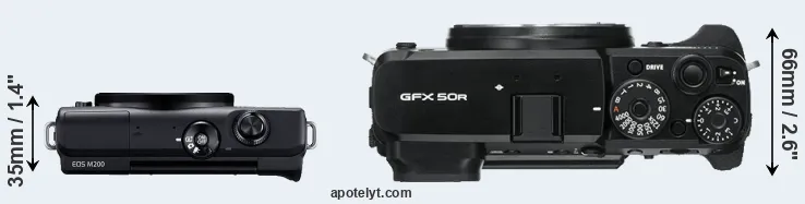 Compare M200 versus GFX 50R top