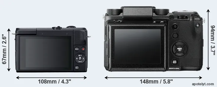 Comparison M200 or GFX 50S rear