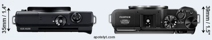 Compare M200 versus X-A1 top