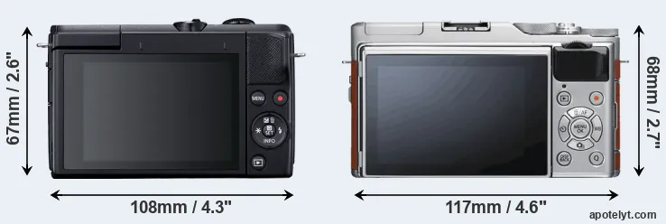 Comparison M200 or X-A5 rear