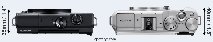 Compare M200 versus X-A5 top