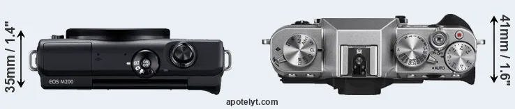 Compare M200 versus X-T10 top