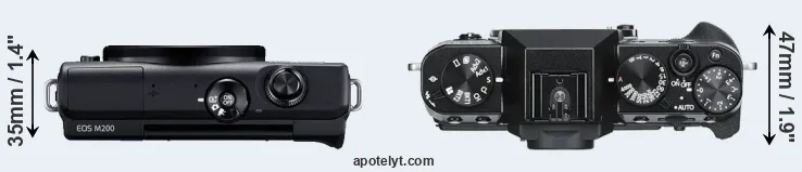 Compare M200 versus X-T30 top