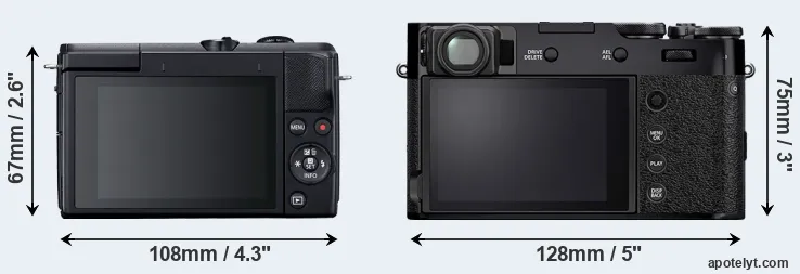 Comparison M200 or X100V rear