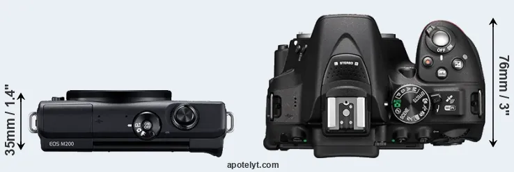 Compare M200 versus D5300 top