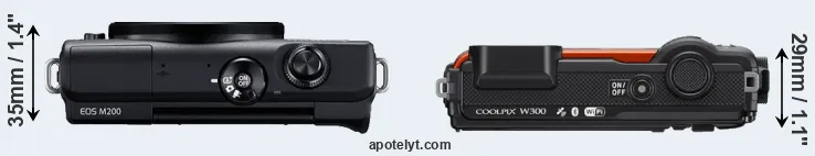 Compare M200 versus W300 top