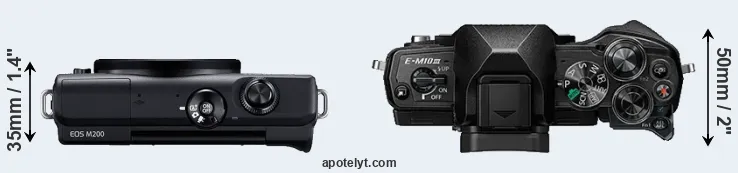 Compare M200 versus E-M10 III top