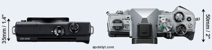 Compare M200 versus E-M5 III top