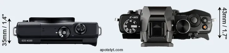 Compare M200 versus E-M5 top