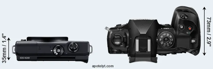 Compare M200 versus OM-1 top