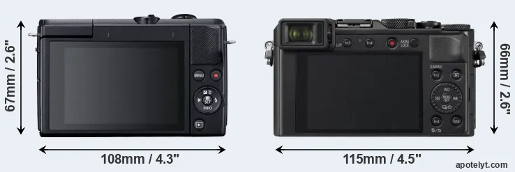 Comparison M200 or LX100 II rear