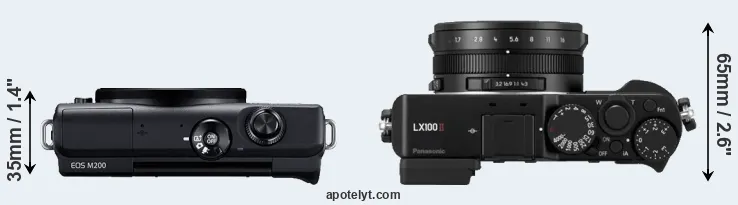 Compare M200 versus LX100 II top