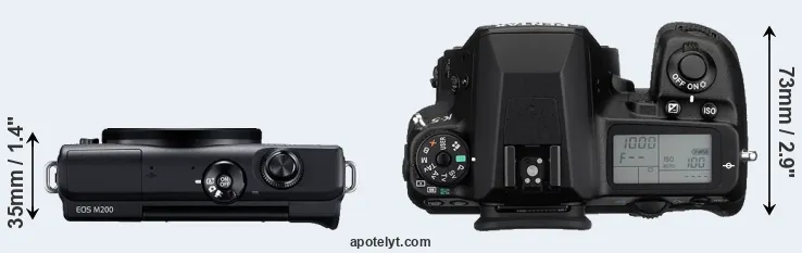 Compare M200 versus K-5 top