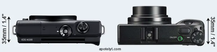 Compare M200 versus GR IIIx top