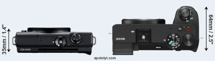 Compare M200 versus A6700 top
